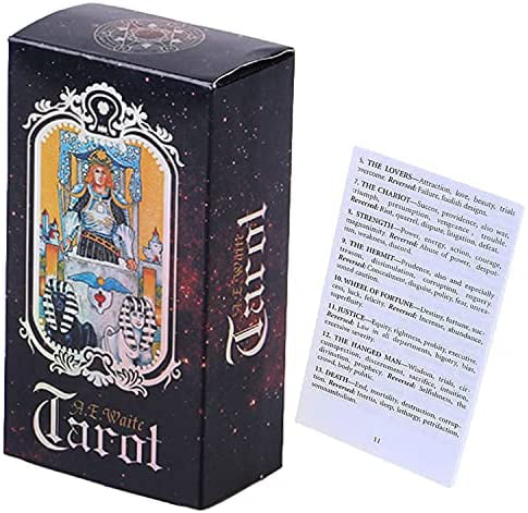 Future Telling Game Cards Set with Colorful Box for Beginners and Expert Readers Hologram Paper Fate Forecasting Cards Game Set Vintage Rider Waite Tarot 78 Tarot Cards Deck Jiawu Tarot Card 