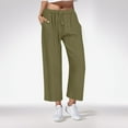 thumbnail image 2 of XuJwPNcy Women's Lounge Capri Pants Summer Low Rise Straight Leg Cropped Trousers with Pockets Trendy Capris, 2 of 5