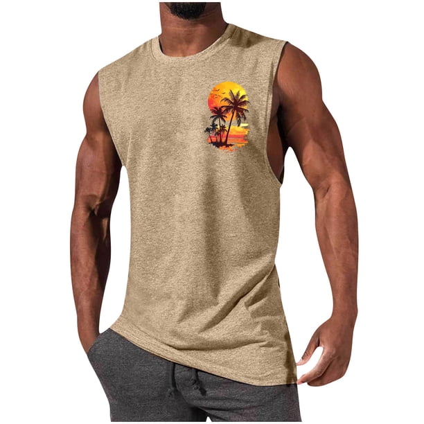 Pullover de Moda Casual para Hombres Cuello Redondo sin Mangas Suelto Primavera Y Verano