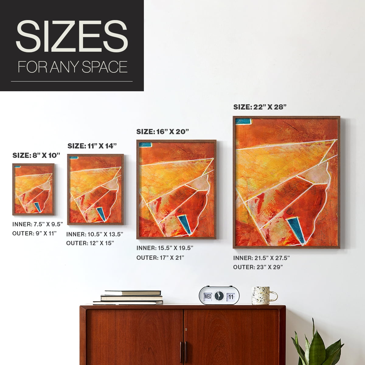 Primary Connection III Framed Print in Brown Solid Wood Framed Print No Nail Hanging