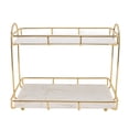 thumbnail image 1 of Bathroom Countertop Storage Rack, 2 Tier Premium Makeup Shelf, Humanized Structure Anti Slip Counter Standing Rack for Kitchen, Dresser, Perfume, Skincare Gold[S], 1 of 5