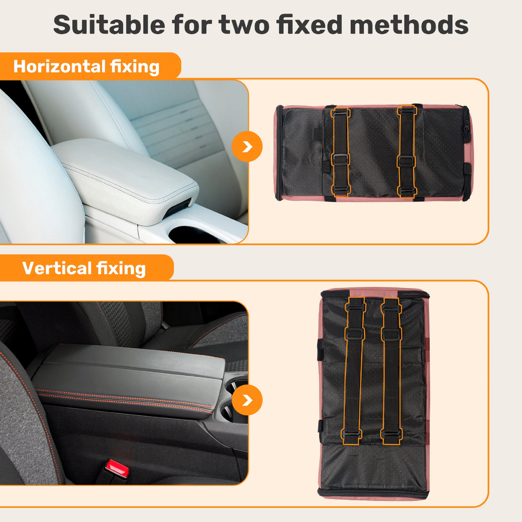 Pet Booster Seat For Cars, Dog Car Carrier With Safety Harness, Portable Travel Vehicle Pet Bed for Small Dogs, Cats Easy-Clean & Sturdy Construction, Pink