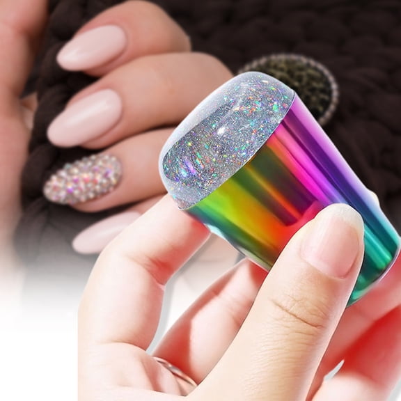 SmartBy Colorful Rainbow Silicone Head Nail Stamper Art Manicure Tool Portable Templates