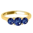 thumbnail image 2 of Aonejewelry 1.75 Carat Ttw Three Stone Round Shaped Sapphire Ring In 10K Yellow Gold, 2 of 4