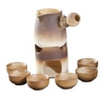 thumbnail image 3 of Tetera de cerámica con tazas de té con mango en cuerda con filtro de té, teteras de granja, Infusor de té para casa de té de Picnic , marrón perfecl Tetera, 3 of 8