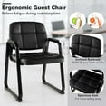 thumbnail image 6 of Costway Waiting Room Chair Set of 2 Upholstered Guest Conference Chair with Armrest Black, 6 of 9