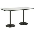 thumbnail image 7 of KFI Studios Mode 3' x 8' Bistro Table, Walnut, Silver, 7 of 7