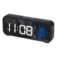 thumbnail image 3 of Reloj despertador digital LED con música, relojes de mesa, puerto de carga USB de 12/24 horas, alarma para Negro, 3 of 9