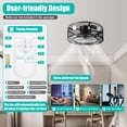 thumbnail image 5 of Anqidi 18” Rustic Black Metal Ceiling Fan with Light Kit and Remote Control, 5 of 12