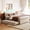 Beige, variant on Queen Size Upholstered Bed with LED - Controlled by App / Provides Night Light and Romantic Bedroom Ambiance