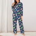 thumbnail image 2 of Balery Dinosaur Conjunto de Pijama con Estampado para Mujer, Conjunto de Dos Piezas con Manga Larga, Ropa de Dormir Suave con Bolsillos, Pijamas Cómodos-Small, 2 of 7