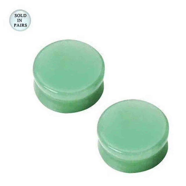 BodyJewelryOnline Jauges d'Oreille Bouchon de Selle en Jade Extenseur d'Étirement d'Oreille Bouchon d'Oreille Perçage Tunnel Femmes