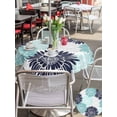 thumbnail image 5 of Outdoor Tablecloth with Umbrella Hole for Patio/Picnic/Party/Camping, Turquoise Sunflowers Waterproof Table Cloth Round Cover Washable, Boho Vintage Floral Rustic Blossom (Dia 54"), 5 of 8
