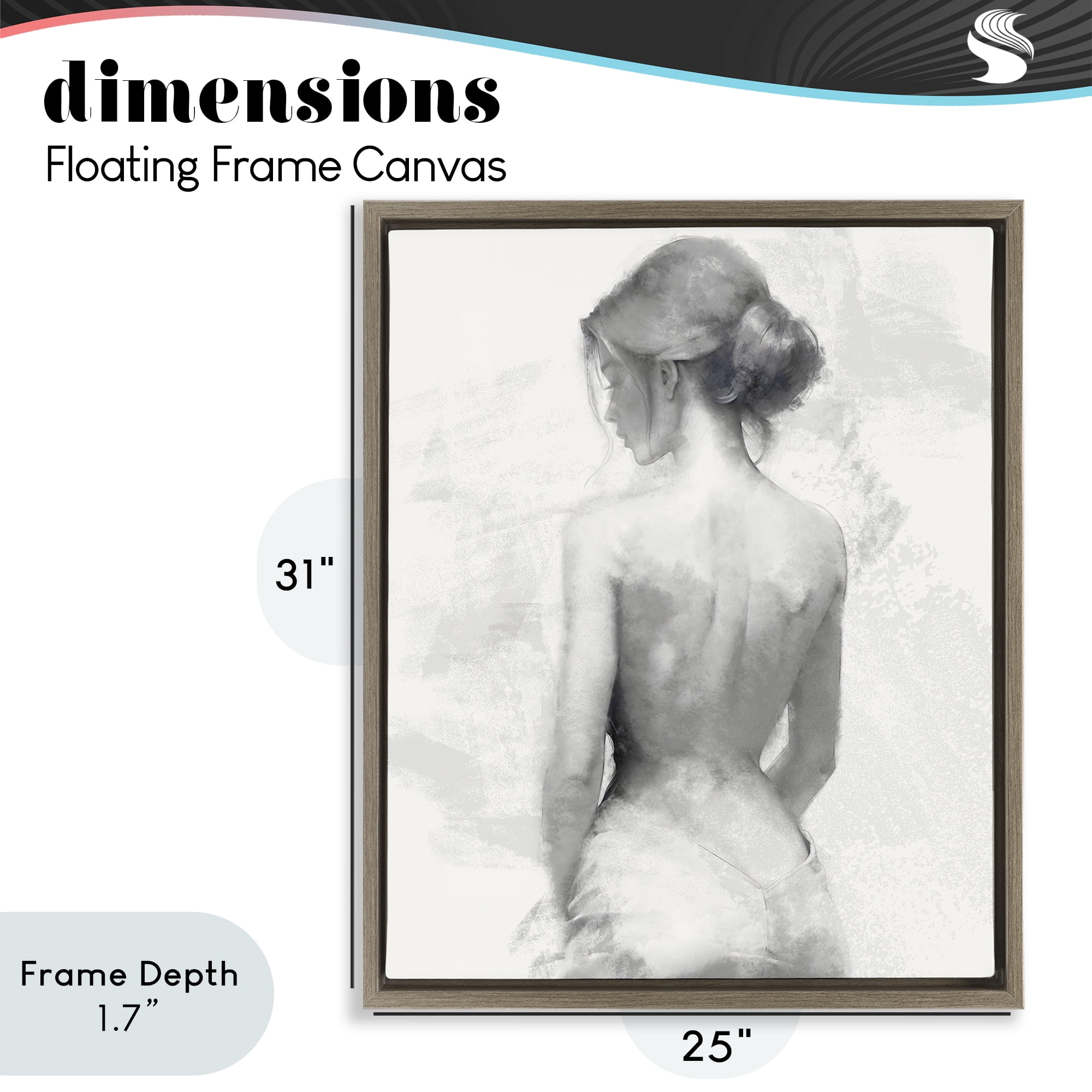Stupell Industries Mine Elegant Figure Brown Framed Floater Canvas Wall Art, design by Kim Allen