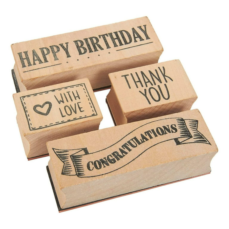 Same day Rectangle Wooden Handle Rubber Stamp Printing Services