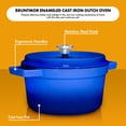thumbnail image 2 of Bruntmor Enameled Cast Iron Dutch Oven Casserole Dish 65 Quart Large Loop, 2 of 8