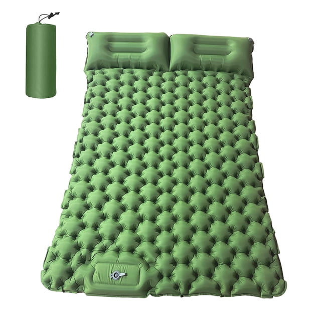 Tapis de camping Double avec Oreiller Gonflable, Matelas Gonflable portable, Tapis de Couchage Imperméable pour la Randonnée