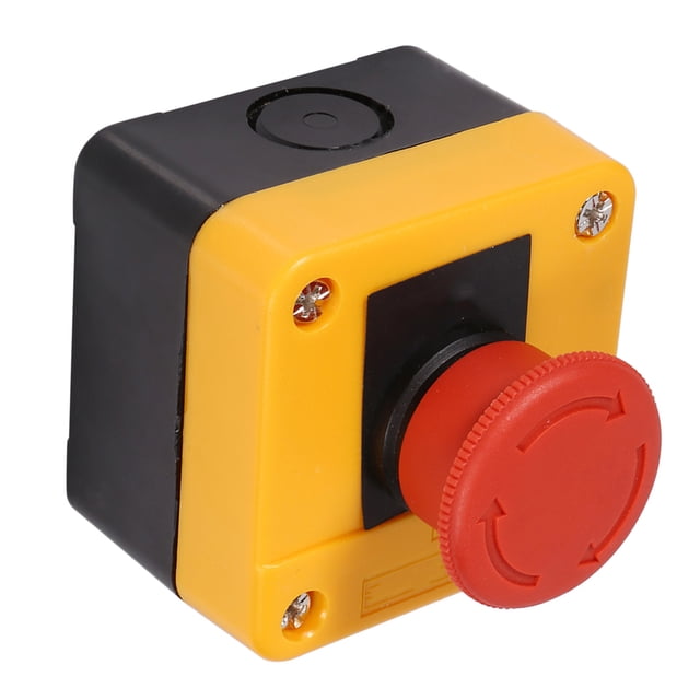 Interruptor De Parada De Emergencia Tipo Hongo, Pulsador Rojo DPST 660V 10A, Para Circuitos De Control Automático, Hecho De Material Plástico Y Metal, Estructura Compacta,