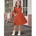 thumbnail image 5 of Arshiner Toddler Fall Winter Sweater Dress Ruffle Long Sleeve Ribbed Knit Button Down Casual Dresses with Pockets, 5 of 6