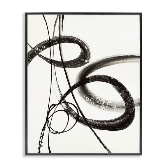 Stupell Industries Modern Abstract Ink Swirls Black Framed Giclee Art, 11 x 14, by Liz Jardine