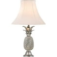 thumbnail image 3 of Aspen Creative 40220-11, 28" H Metal Table Lamp, Nickel Finish with Bell Shaped Lamp Shade in White, 3 of 3