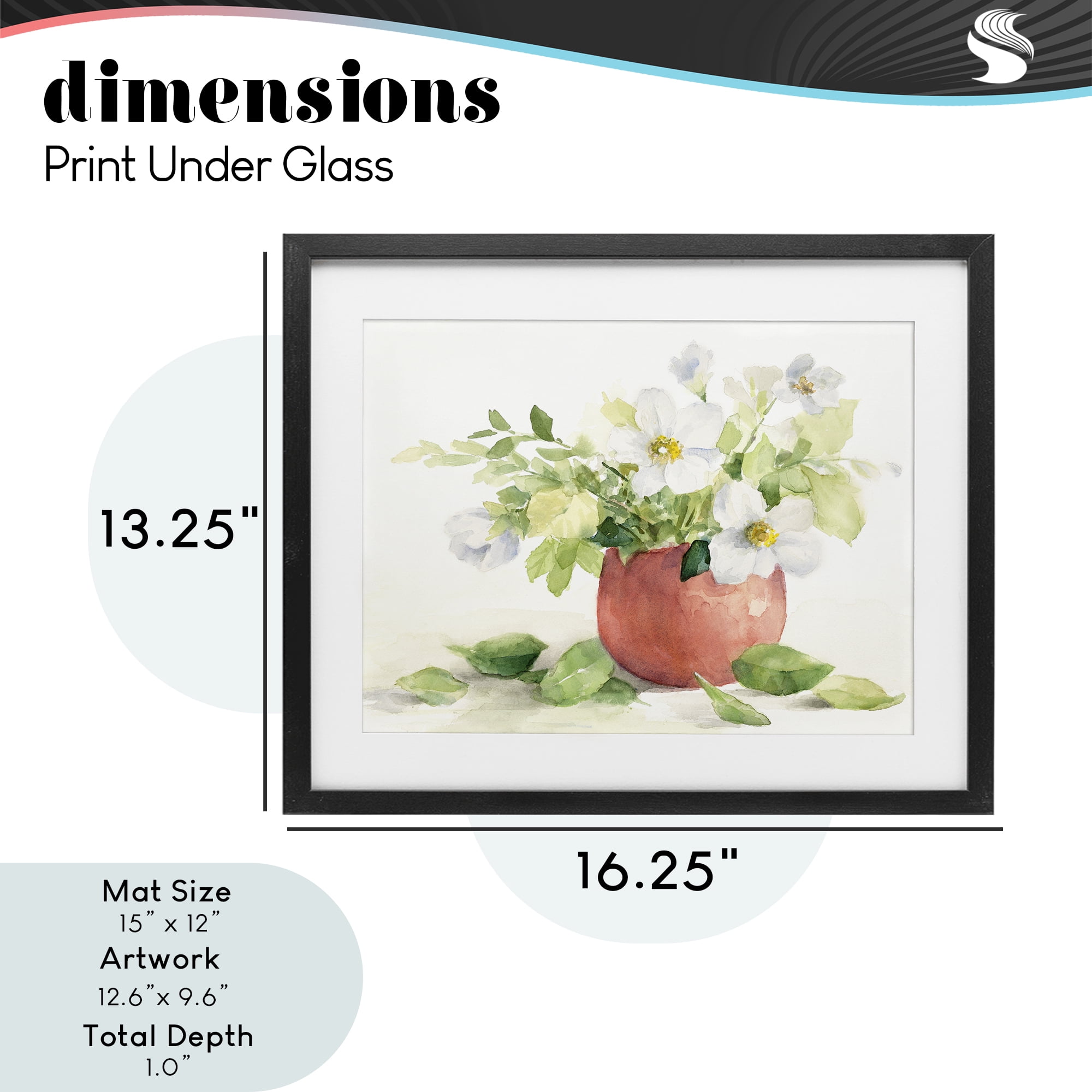 Stupell Industries White Anemones in Copper Vase Black Framed Print Under Glass, design by Lanie Loreth