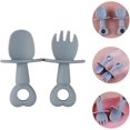 thumbnail image 4 of 12 pcs Lithe Silicone Feeding Self Fork Toddler Tableware Baby Adorable Paste Spoon Rice Training Safe for Spoons Infant Dinning Utensil, 4 of 5
