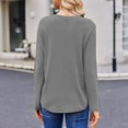 thumbnail image 5 of Basic T Shirts for Women Women's Fashion Solid Color Round Neck Long Sleeve T-shirt Casual Autumn Tops, 5 of 7