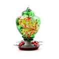 thumbnail image 1 of CAROOTU Hummingbird Feeder for Outdoors Hand Blown Colorful Glass Feeder with Ant Moat, 1 of 7