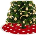 thumbnail image 3 of Christmas Tree Skirt Xmas Tree Skirts 48 in White Polka Dot On Red Christmas Tree Mat for Christmas Holiday Party Ornaments, 3 of 5