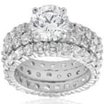 thumbnail image 1 of 7ct Diamond Engagement Eternity Wedding Ring Set 14k White Gold, 1 of 3