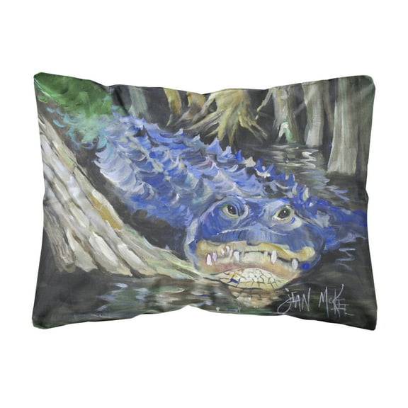 Blue Alligator Canvas Fabric Decorative Pillow