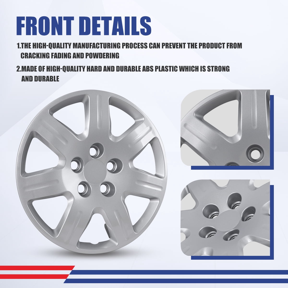 16" Set of 4 Hubcaps Wheel Rims Cover for 2006-2011 Honda Civic Compatible with Steel Wheels Bolt on Installation,Lacquer