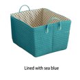 thumbnail image 2 of Billuyoard Cesta de almacenamiento con asa Rectangular Papelera de tela Organizador de artículos diversos Caja tejida Dormitorio Sala de estar Almacenamiento y organización del hogar Gris 45x35x25cm, 2 of 6