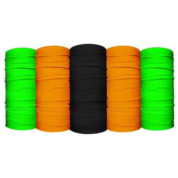 SA Perfect Job UV Face Shield 5 Pack: Multipurpose Neck Gaiter, Balaclava, Elastic Face Mask for Men and Women