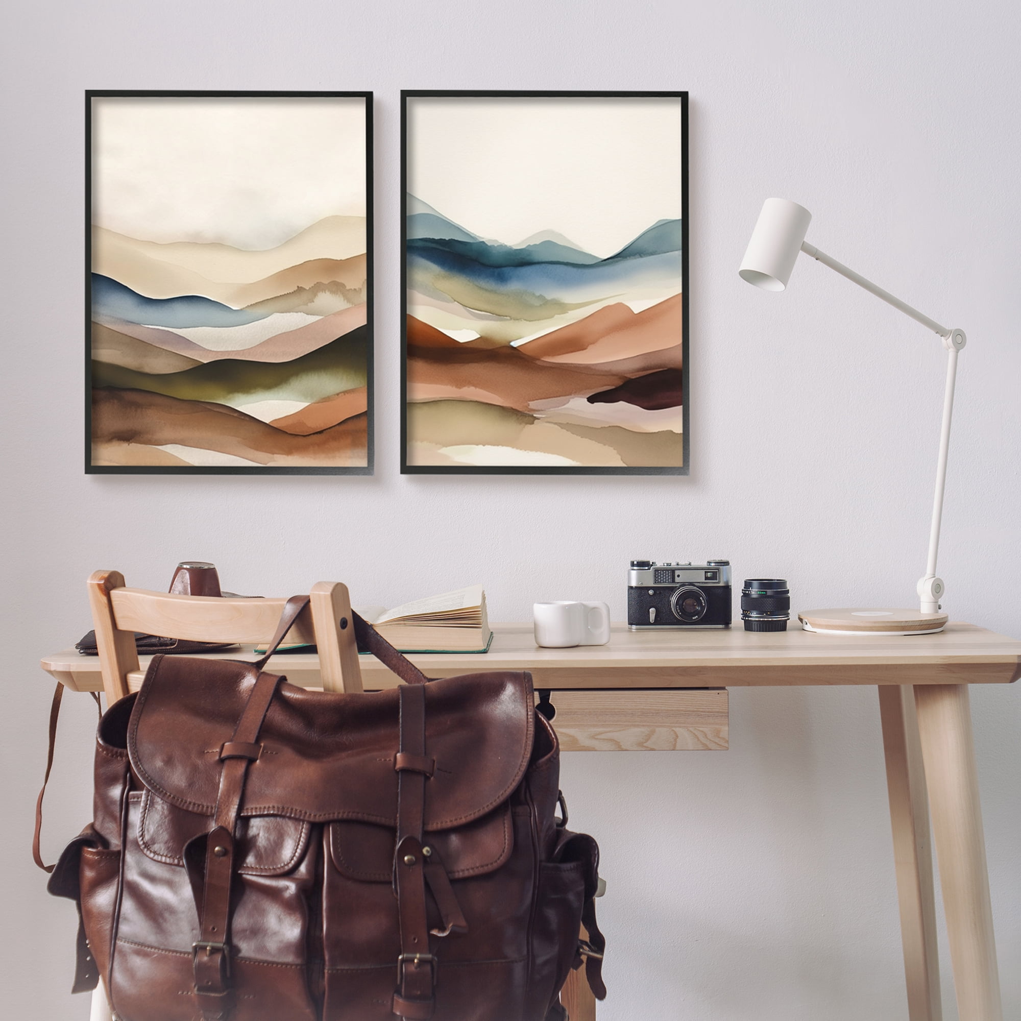 Stupell Industries Abstract Desert Dunes Landscape Painting Black Framed Art Print Wall Art, 24 x 30