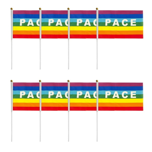 Mini Peace Flag,50/100Pcs Mini Peace Flag Hand Held Peace Flags Rainbow Pacifist Flag Highly Recommended