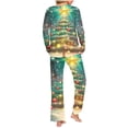 thumbnail image 4 of asdoklhq Bamboo Pajamas for Women Ladies' Christmas Printed Round Neck Pocket Top Pants Home Clothes Pajamas Set Green 3X, 4 of 6