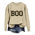 thumbnail image 4 of Women's Crewneck Sweatshirts Long Sleeve Boo Letter Printed Halloween Tops Gothic Fall Pullover Clothes 2025, 4 of 4
