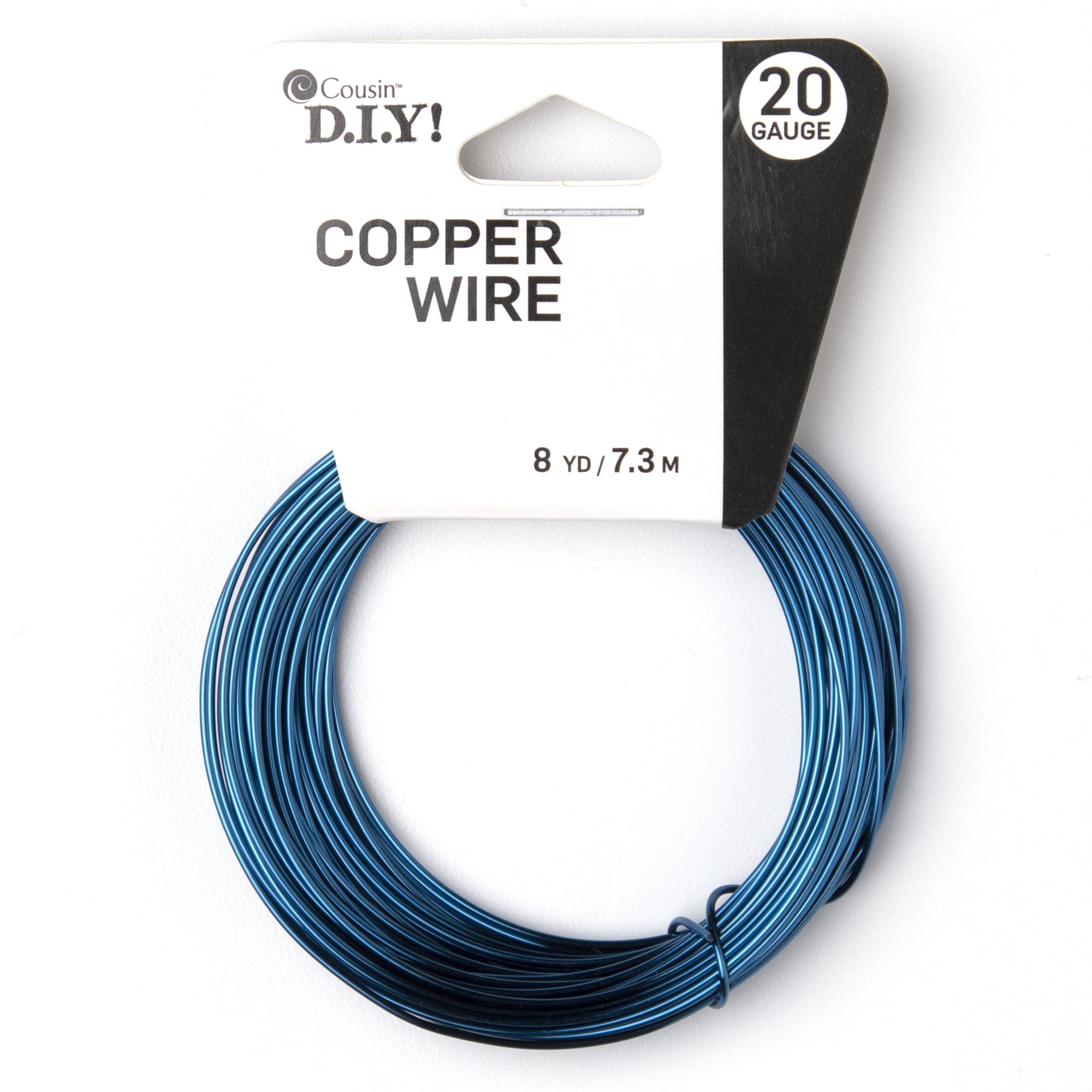 (2 pack) Cousin DIY Coated Copper Wire, Blue Finish, 20ga, 24 ft Roll