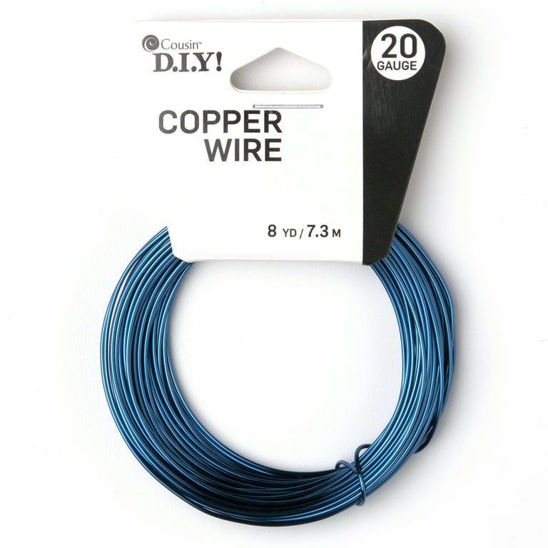 20 Gauge Round Silver Plated Baby Blue Copper Craft Wire - 25 ft
