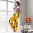 thumbnail image 4 of Uemuo Ripe Yellow Lemon Pattern Women's Wide Leg Palazzo Lounge Pants with Pockets Light Weight Loose Comfy Casual Pajama Pants-Medium, 4 of 9