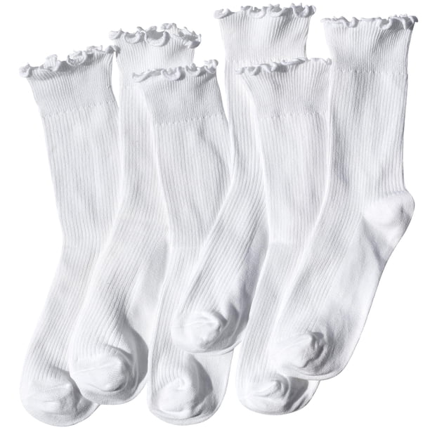 Calcetas ZOKSX con Volantes para Mujer, Algodón Transpirable, Tobilleras, Paquete de 6 pares