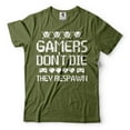 thumbnail image 4 of Mens Gamer Shirt Funny Gamer Shirt Gaming Gifts Gamers Don't Die They Respawn Shirt (Small Navy Blue), 4 of 6