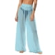 thumbnail image 2 of Pincandy Women See Through Sheer Mesh Pants Beach Swimsuit Bikini Bottom Cover up Party Club Elastic High Waist Wide Leg Pants, 2 of 7