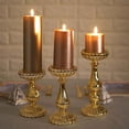 thumbnail image 2 of Efavormart Set of 3 Gold Mercury Glass Pillar Candle Holders - 7" | 8.5" | 10", 2 of 11
