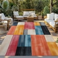 thumbnail image 3 of Fsddascl Colorful Abstract Geo Outdoor Rug for Patio/Deck/Porch, Non-Slip Large Area Rug 4 x 6 Ft, Vintage Color Block Indoor Outdoor Rugs Washable Area Rugs, Reversible Camping Rug Carpet Runner, 3 of 5