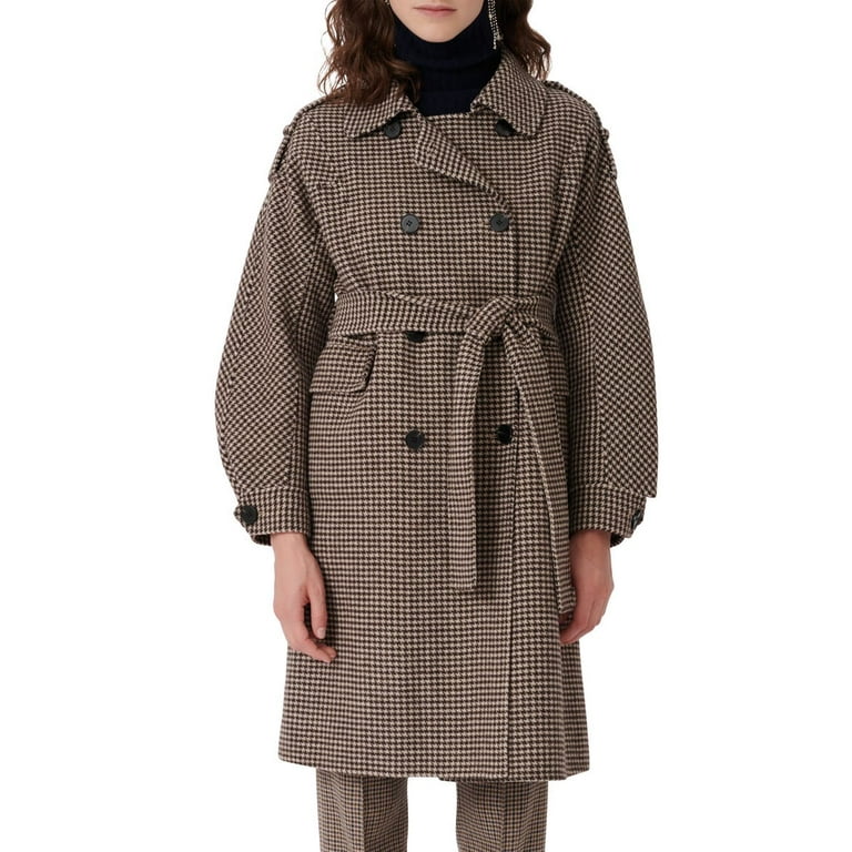 maje checked coat