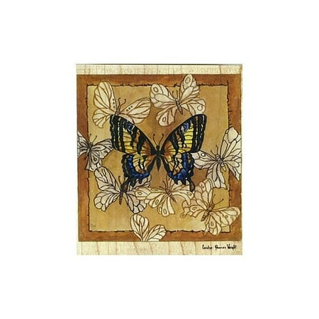 Janlynn Butterfly Study Rubber Stamp