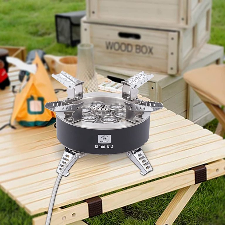 Miumaeov 1.8 KW Portable Picnic Camping Backpacking Stove Stainless Steel  Gas Cooking Burner Foldable Stove Burner with Portable Bag for BBQ Hiking  Picnic Outdoor 8.26*8.26*4.49in - Walmart.com